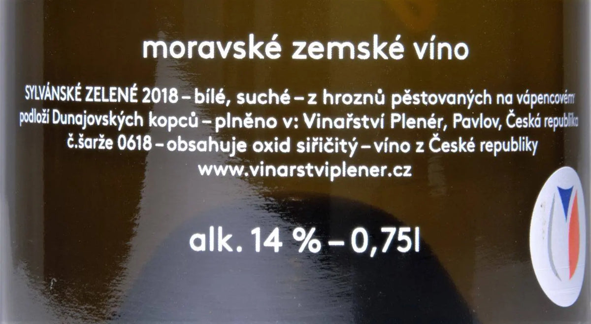 Zadní etiketa – Sylvánské zelené