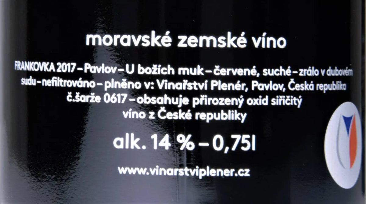 Zadní etiketa – Frankovka