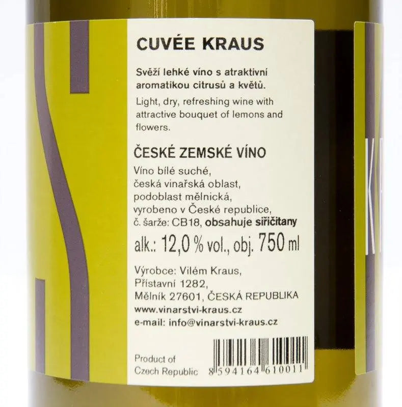 Zadní etiketa – Cuvée Kraus