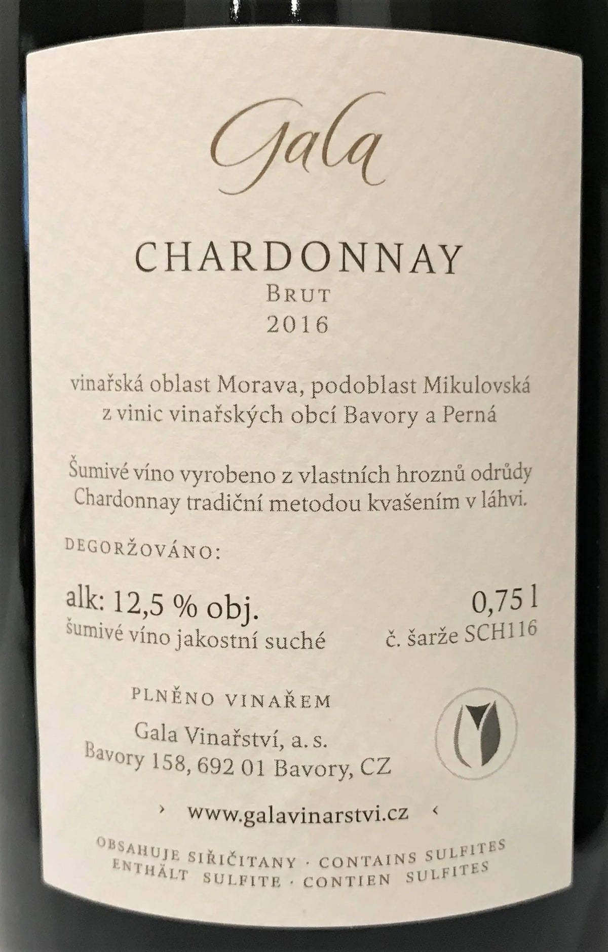 Zadní etiketa – Sekt Blanc de blancs