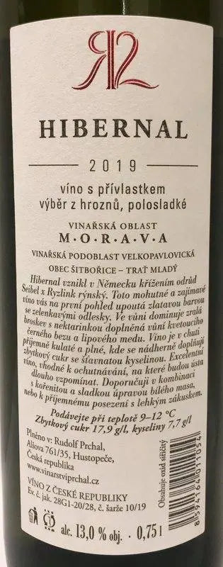 Zadní etiketa – Hibernal
