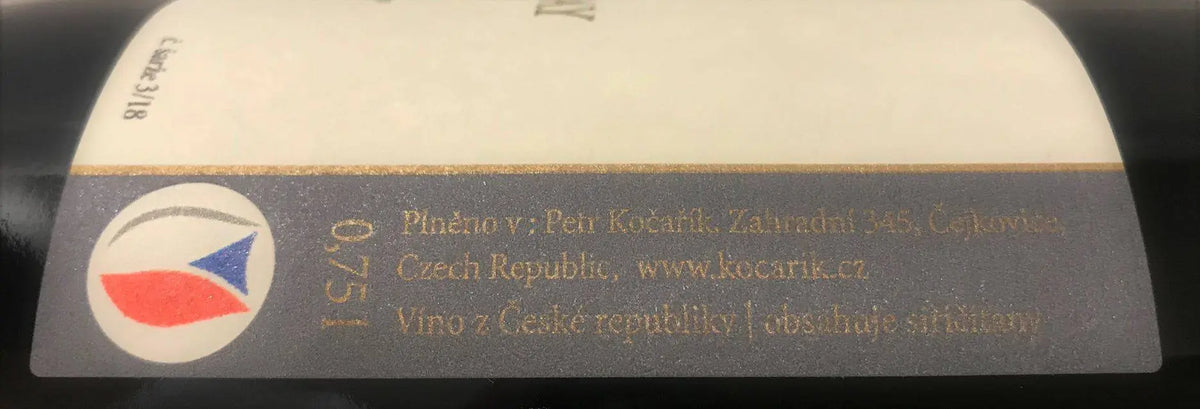 Zadní etiketa – Chardonnay