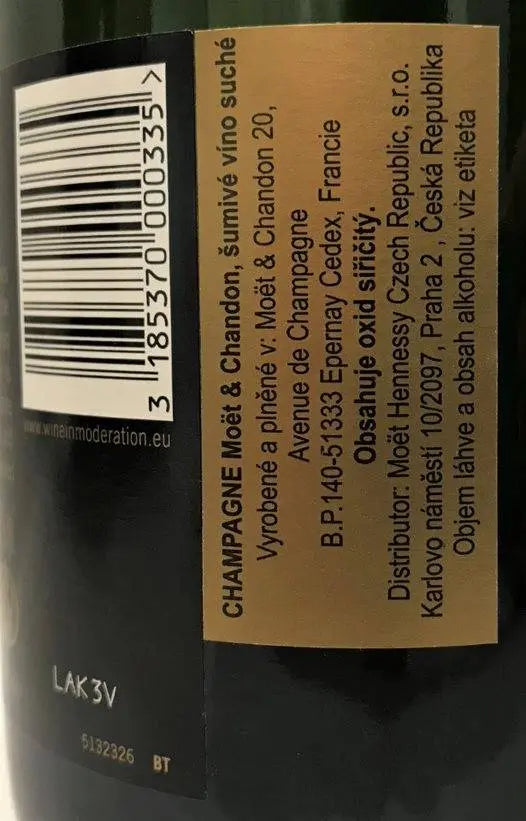 Zadní etiketa – Champagne - Moët & Chandon Impérial