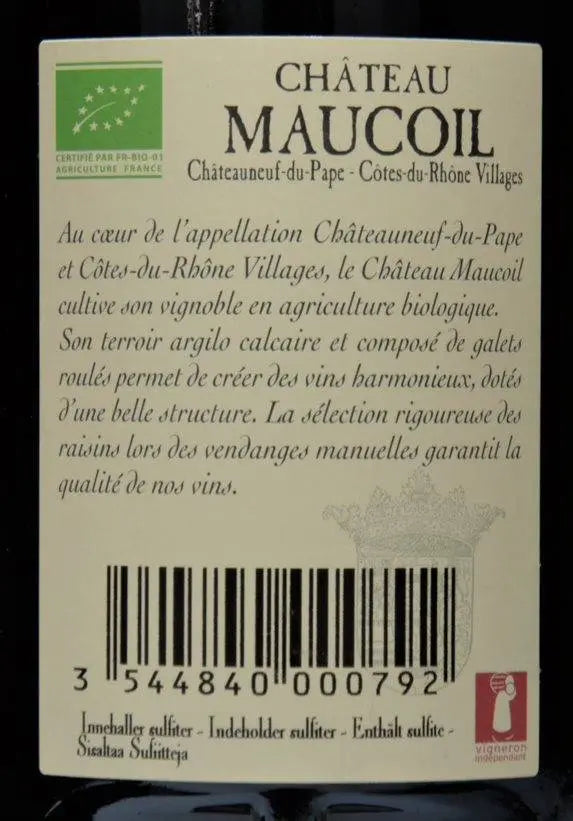 Zadní etiketa – Châteauneuf du Pape Privilége Magnum 1,5 L