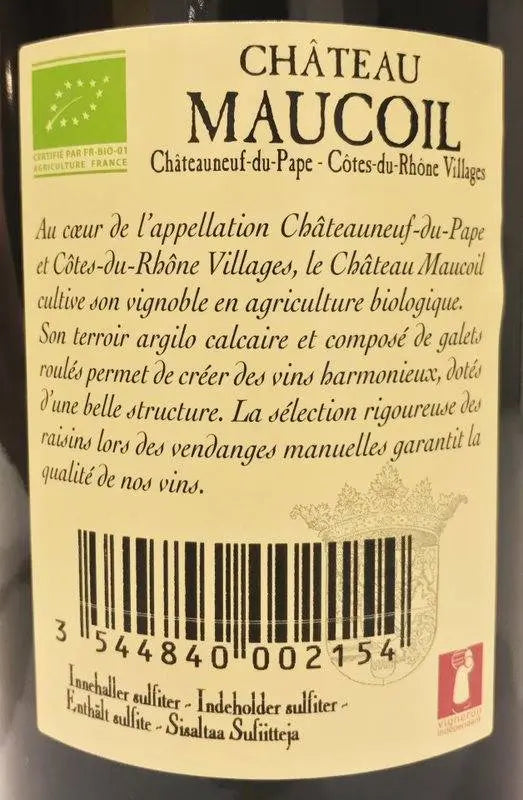 Zadní etiketa – Châteauneuf du Pape Tradition