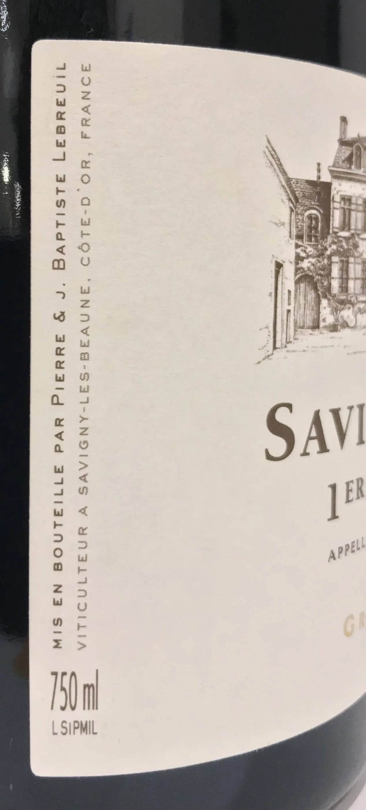 Zadní etiketa – Savigny-les-Beaune 1er Cru - Aux Peuillets