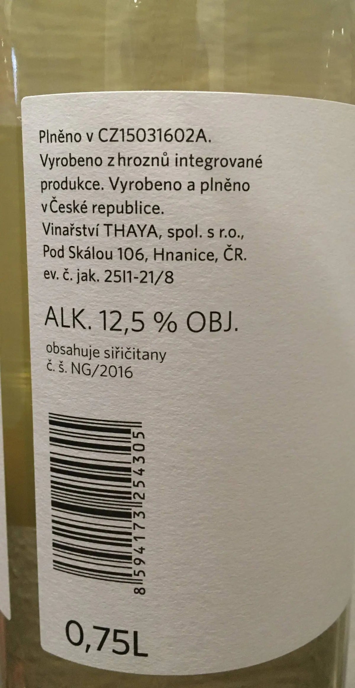 Zadní etiketa – Neuburské - Pozdravy z Národního parku