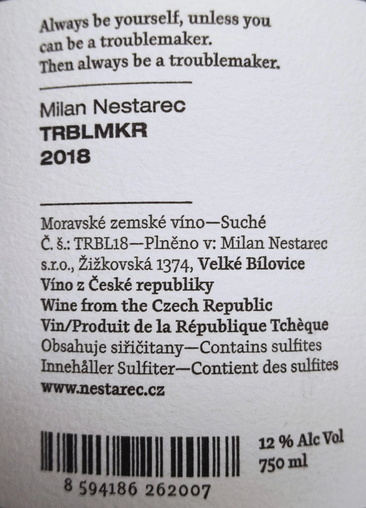 Zadní etiketa – TRBLMKR