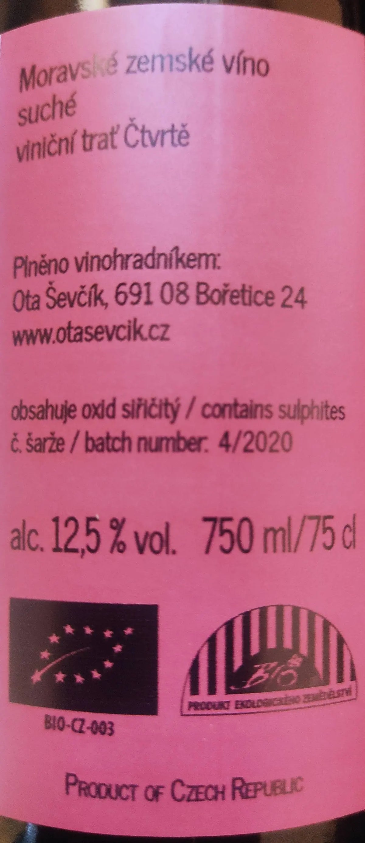 Zadní etiketa – Neuburger