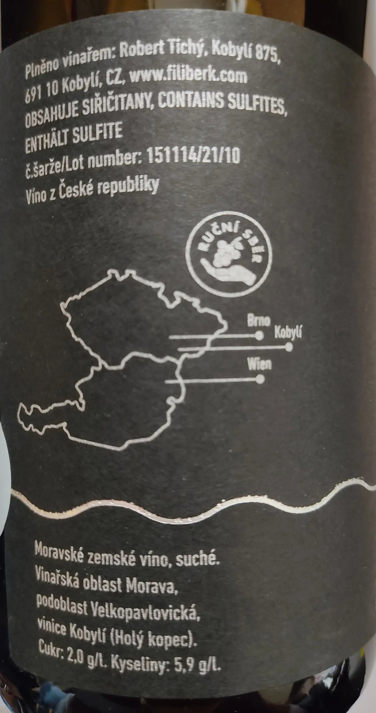 Zadní etiketa – Vetlínské zelené "TERRA"