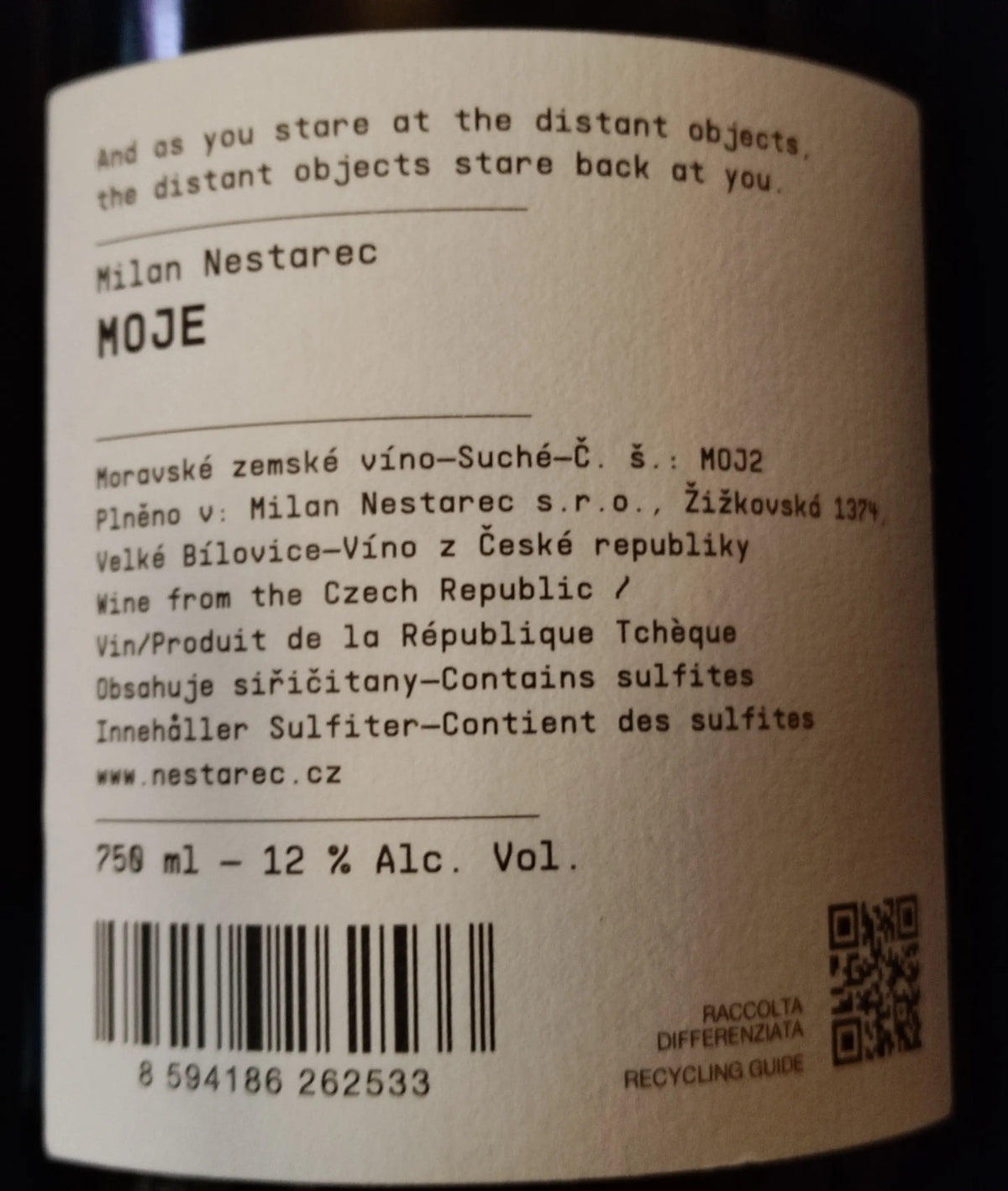 Zadní etiketa – MOJE 2