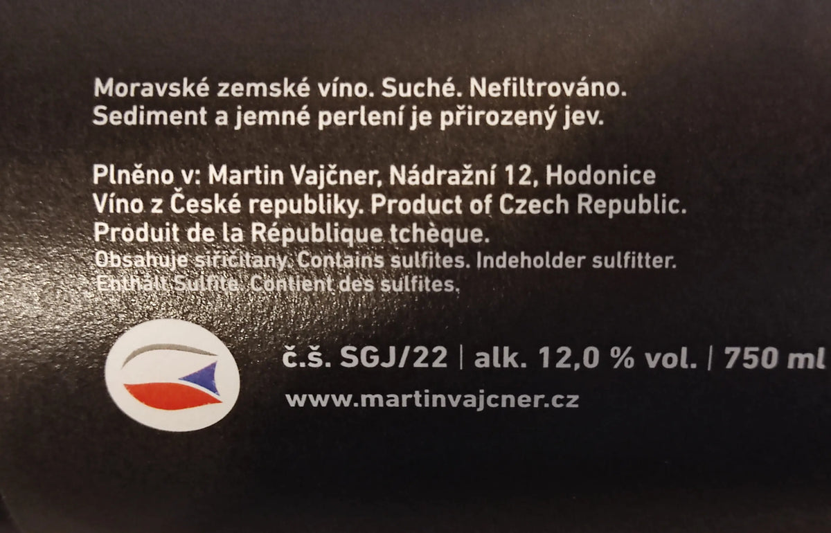 Zadní etiketa – Sauvignon Jaroslavice