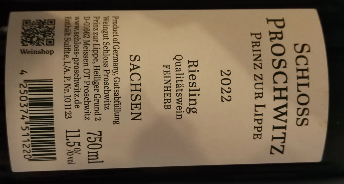 Zadní etiketa – Riesling VDP.GUTSWEIN
