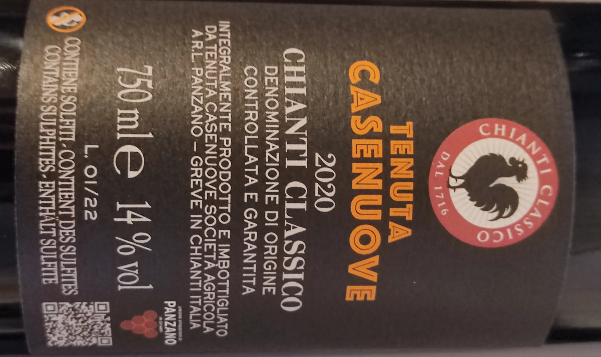 Zadní etiketa – Chianti Classico DOCG