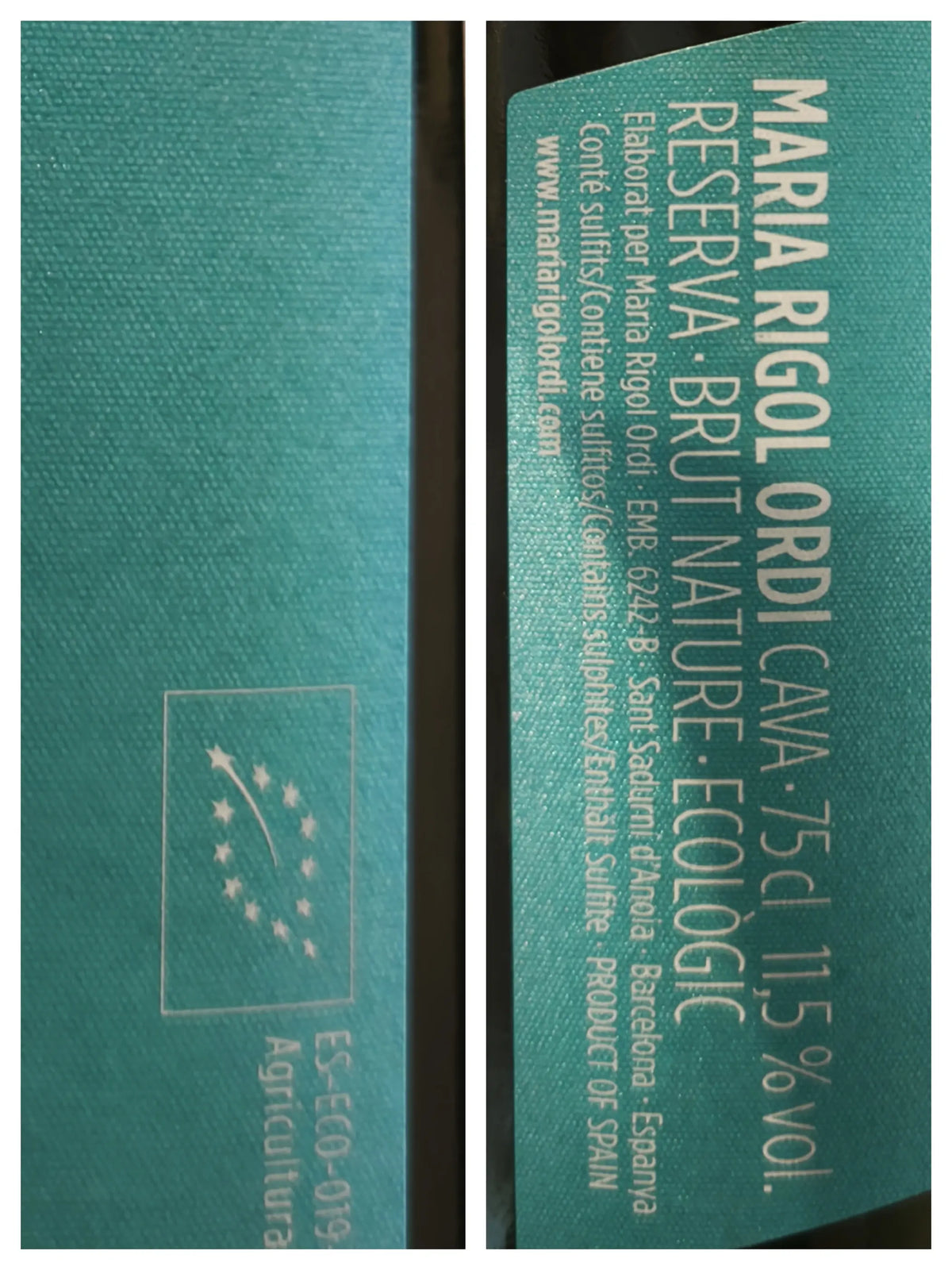 Zadní etiketa – Cava Reserva Brut Nature