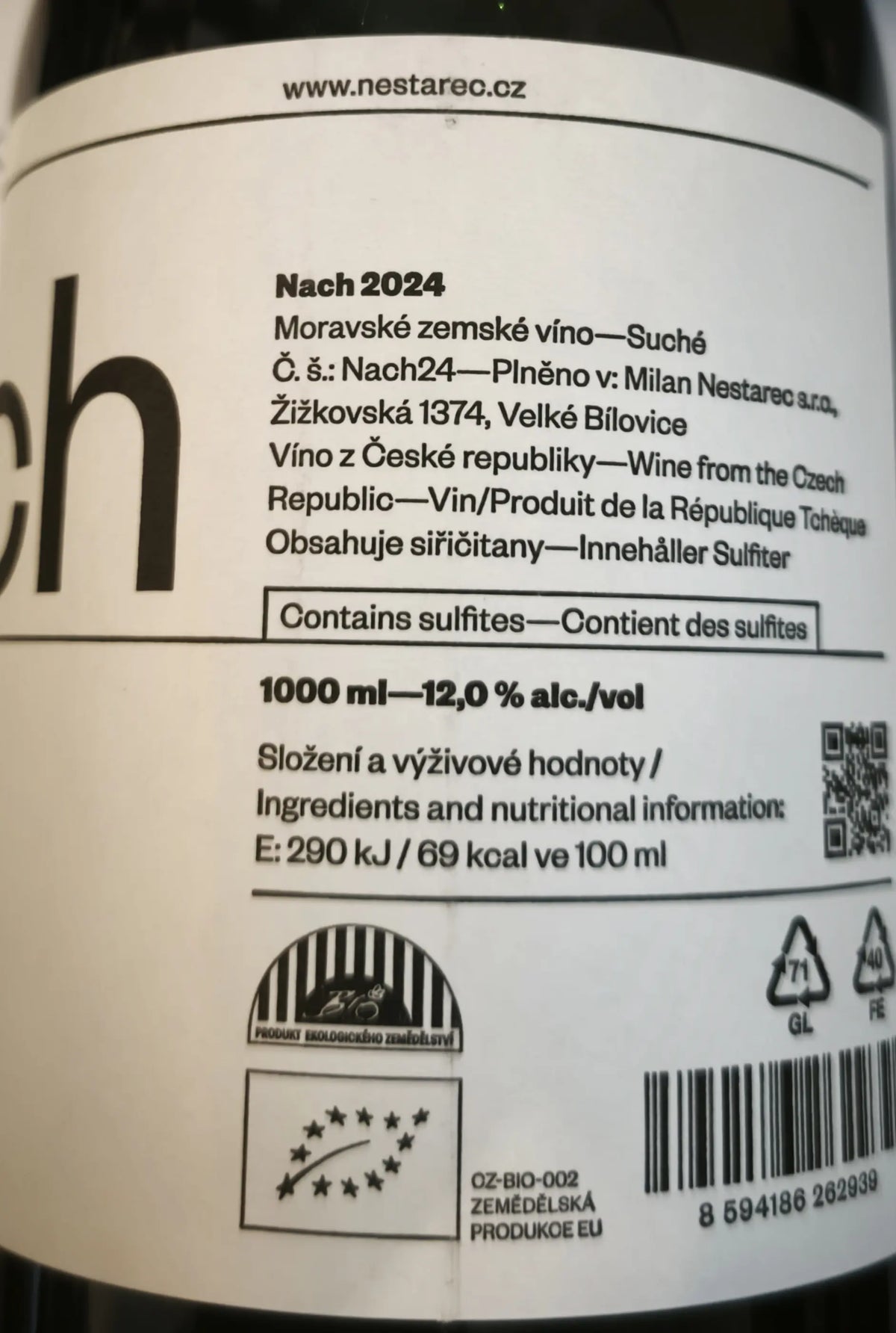 Zadní etiketa – NACH