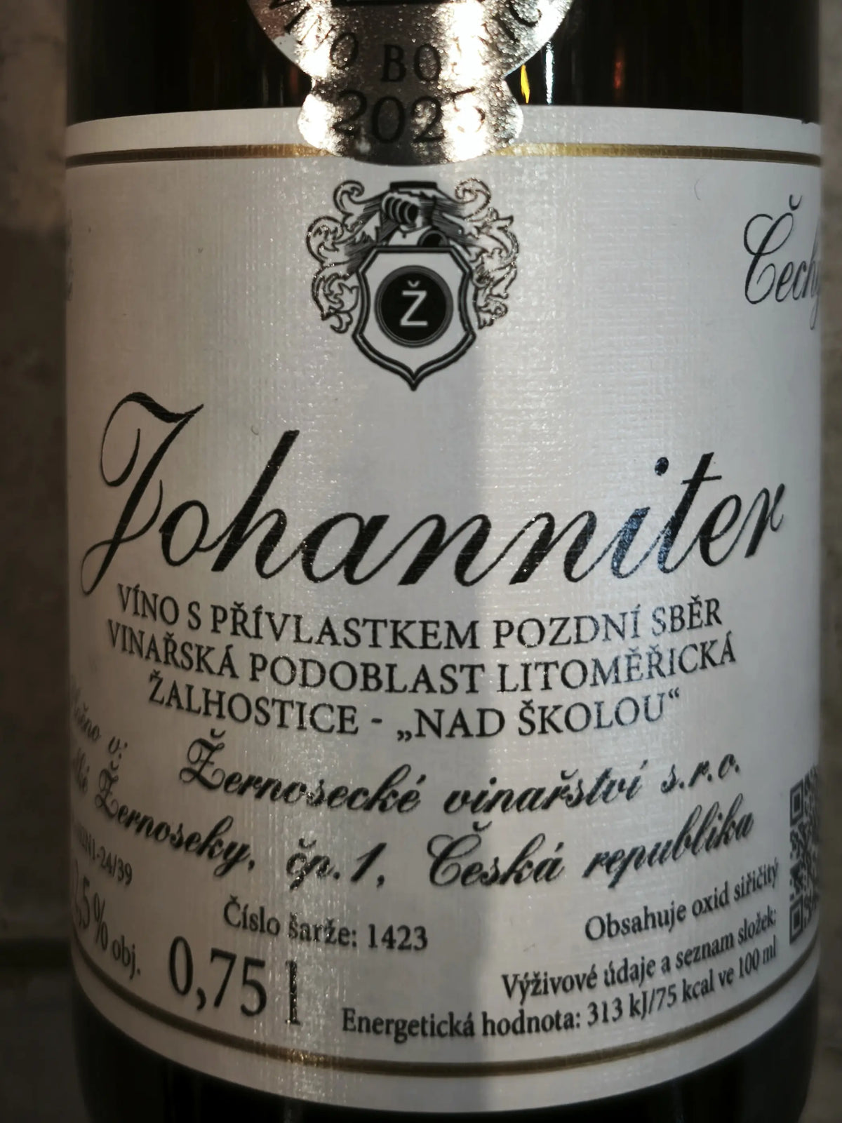 Zadní etiketa – Johanniter