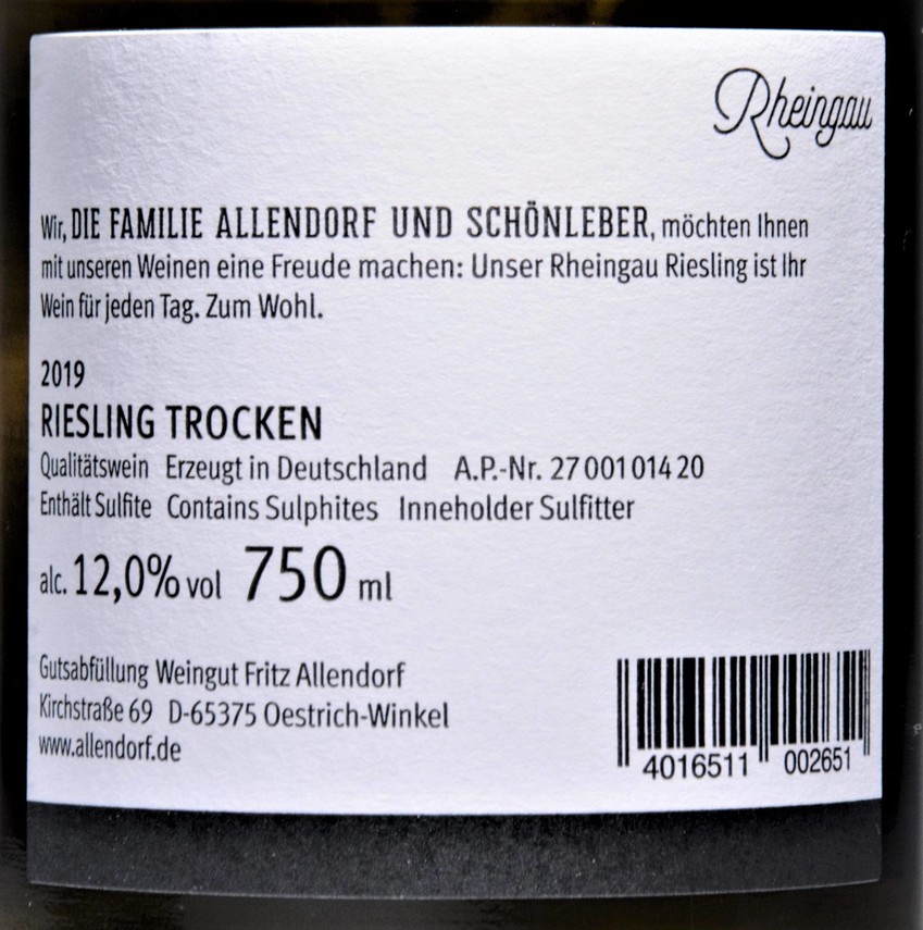 Etiketa Save water drink Riesling