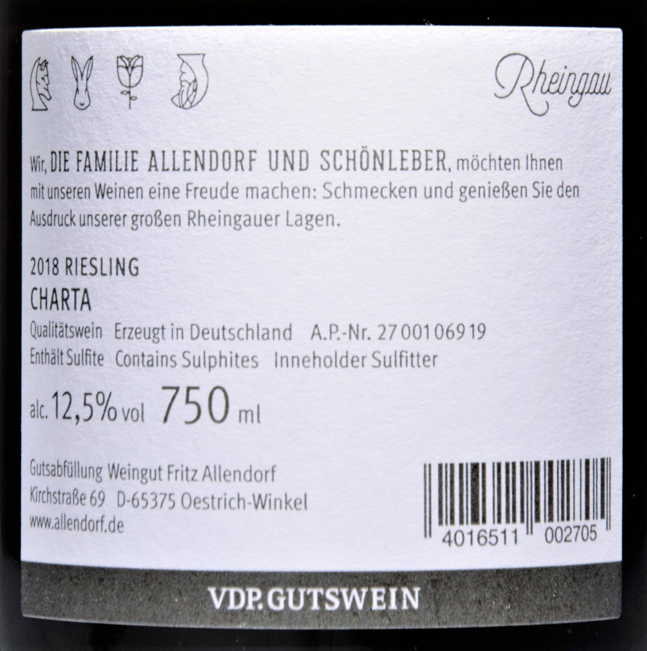 Etiketa Riesling QbA Charta