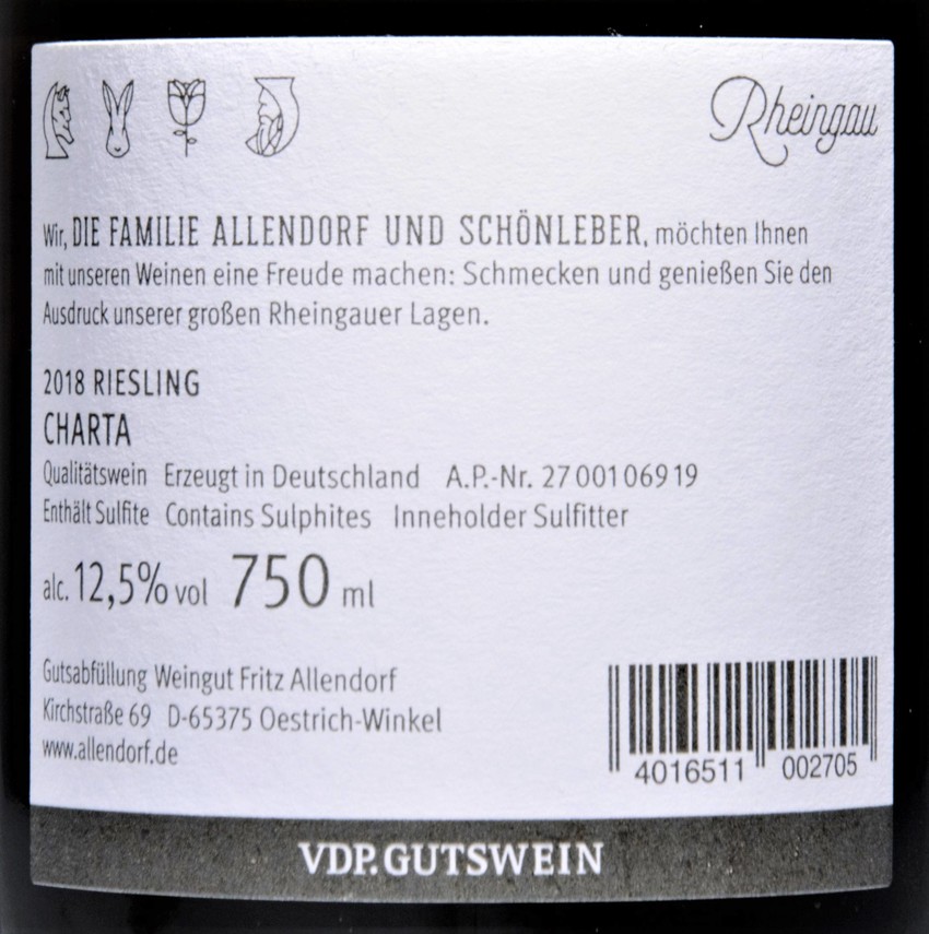 Etiketa Riesling QbA Charta