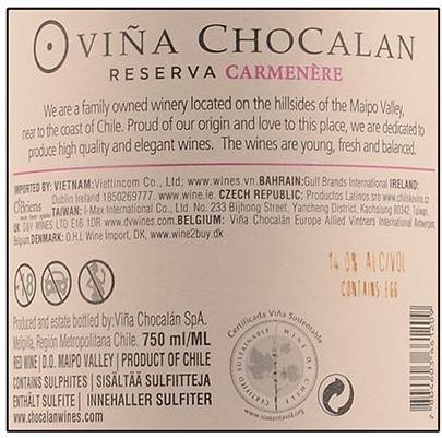 Etiketa Carmenere New Reserva 