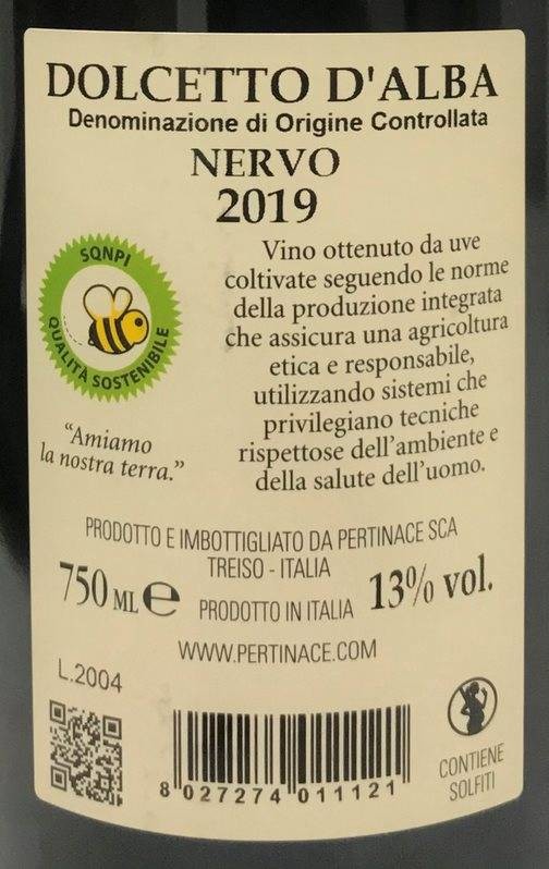 Etiketa Dolcetto d´Alba NERVO 