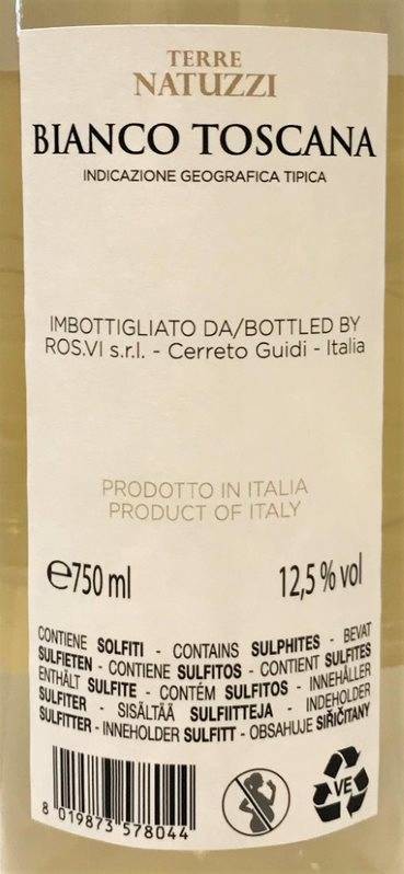 Etiketa Bianco Toscana, Terre Natuzzi