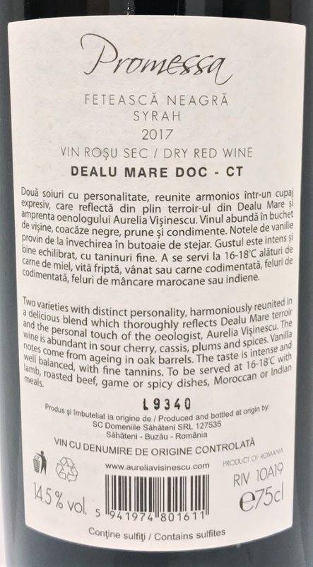 Etiketa Promessa Feteasca Neagra & Syrah