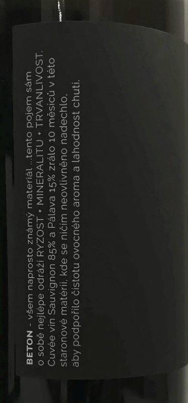Etiketa BETON-Sauvignon & Pálava