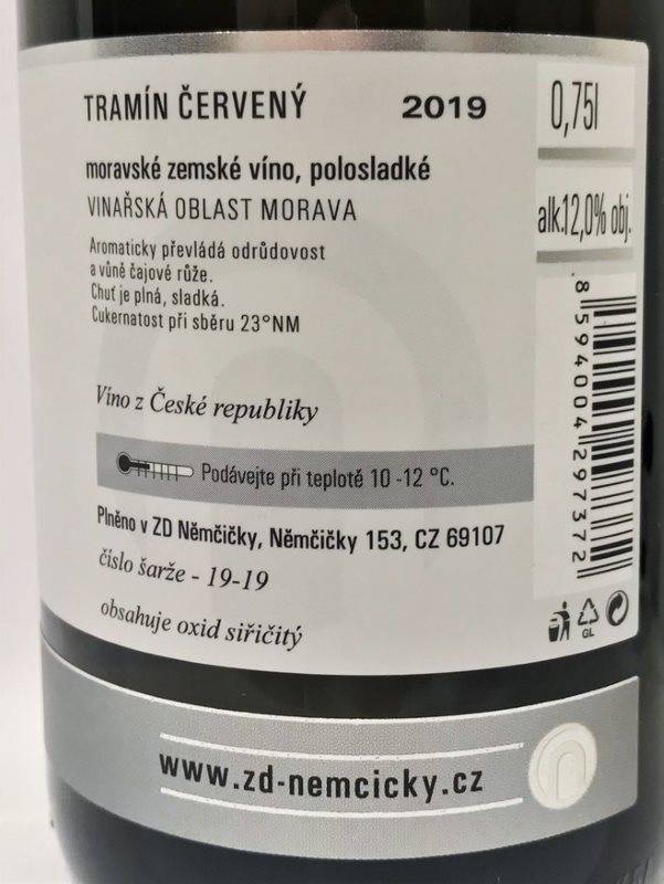 Etiketa Tramín červený