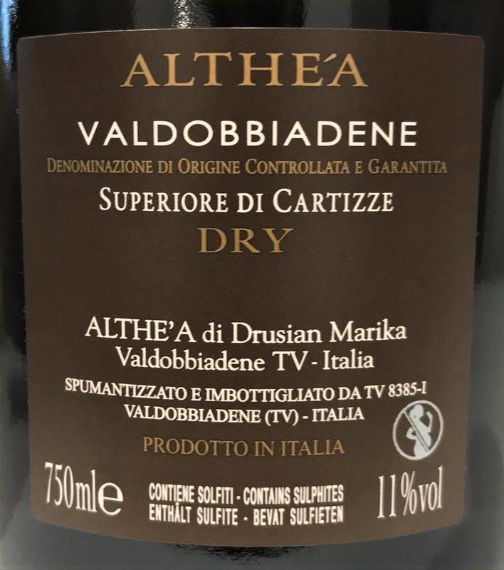 Etiketa Prosecco Valdobbiadene Superiore Cartizze