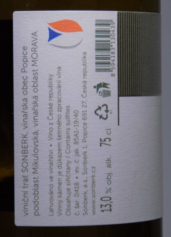 Etiketa Pálava Stříbrný Sonberk