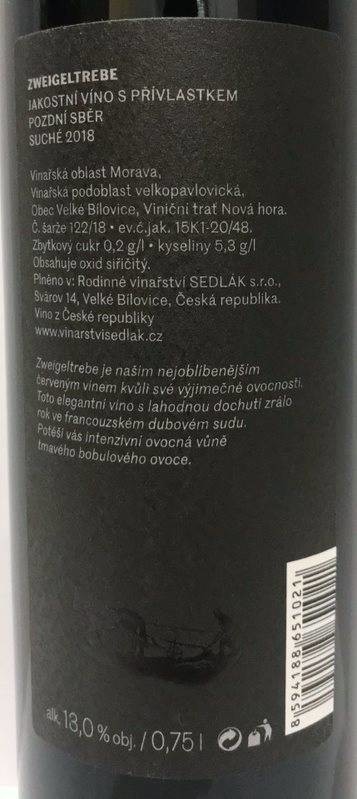 Etiketa Zweigeltrebe