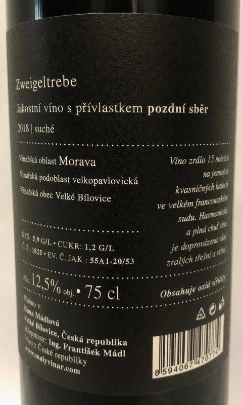 Etiketa Zweigeltrebe