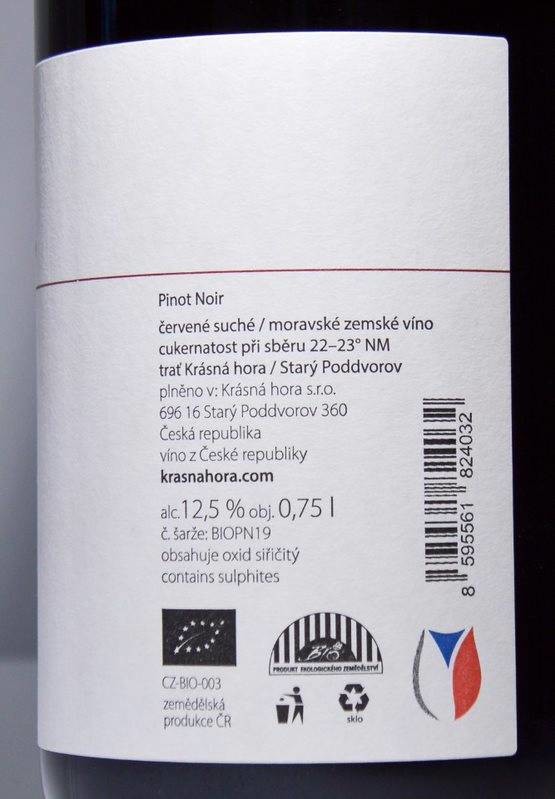 Etiketa Pinot noir