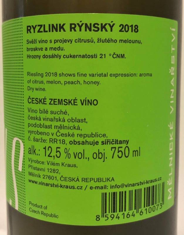 Etiketa Ryzlink rýnský