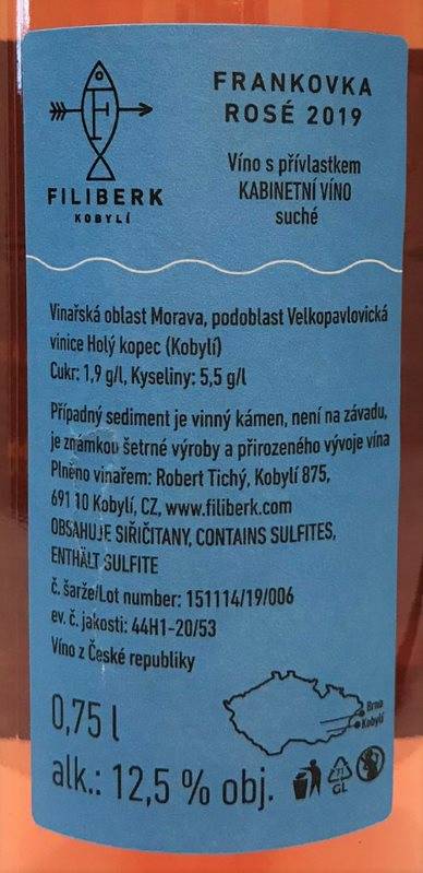 Etiketa Frankovka rosé