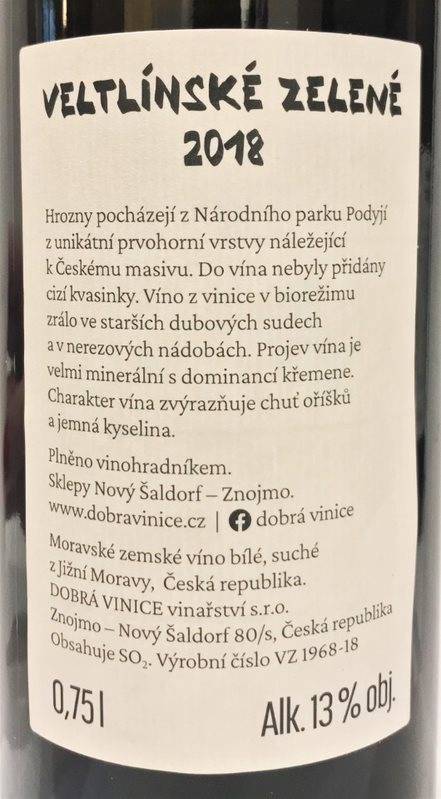 Etiketa Veltlínské zelené