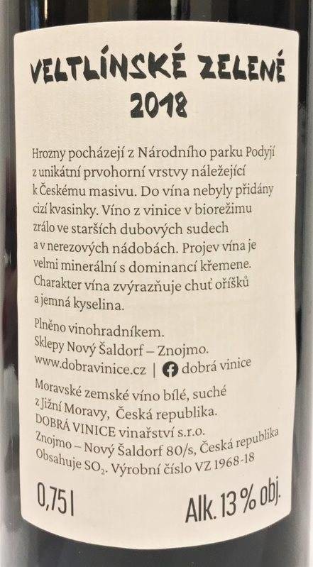 Etiketa Veltlínské zelené