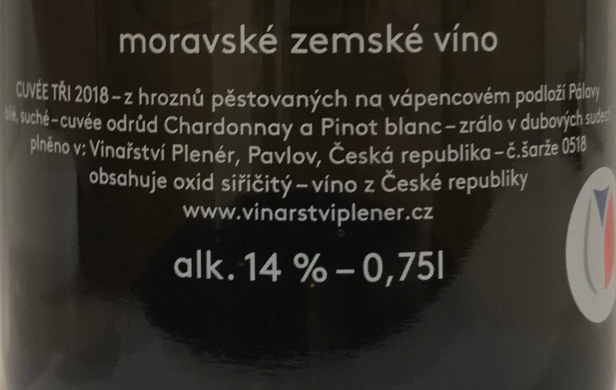 Etiketa Cuvée Tři 