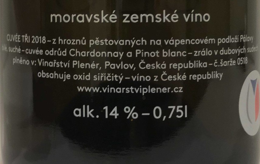 Etiketa Cuvée Tři 