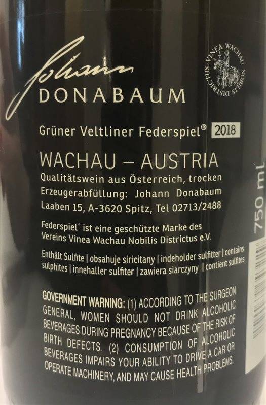 Etiketa Grüner Veltliner Federspiel WACHAUER