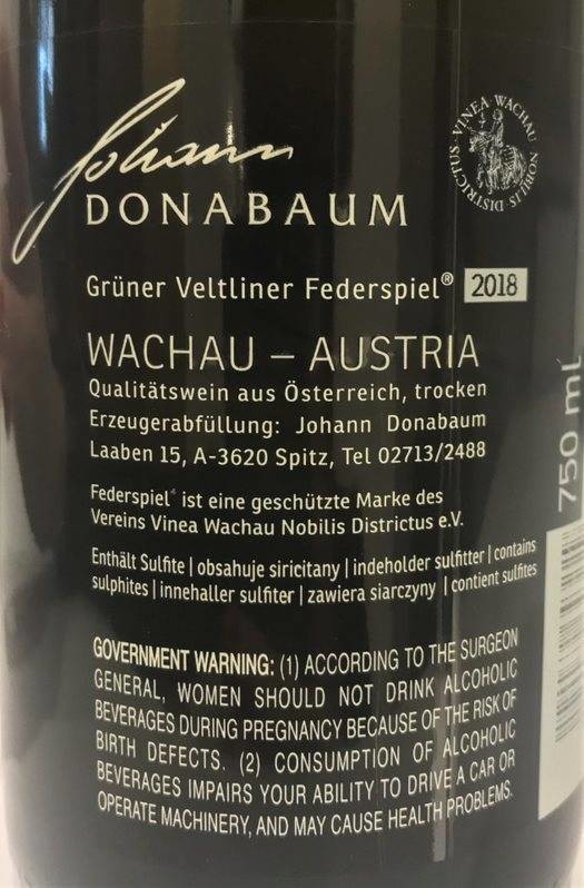 Etiketa Grüner Veltliner Federspiel WACHAUER
