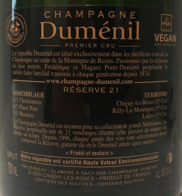 Etiketa Champagne - Réserve 21 Premier Cru