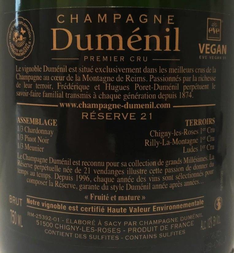 Etiketa Champagne - Réserve 25 Premier Cru