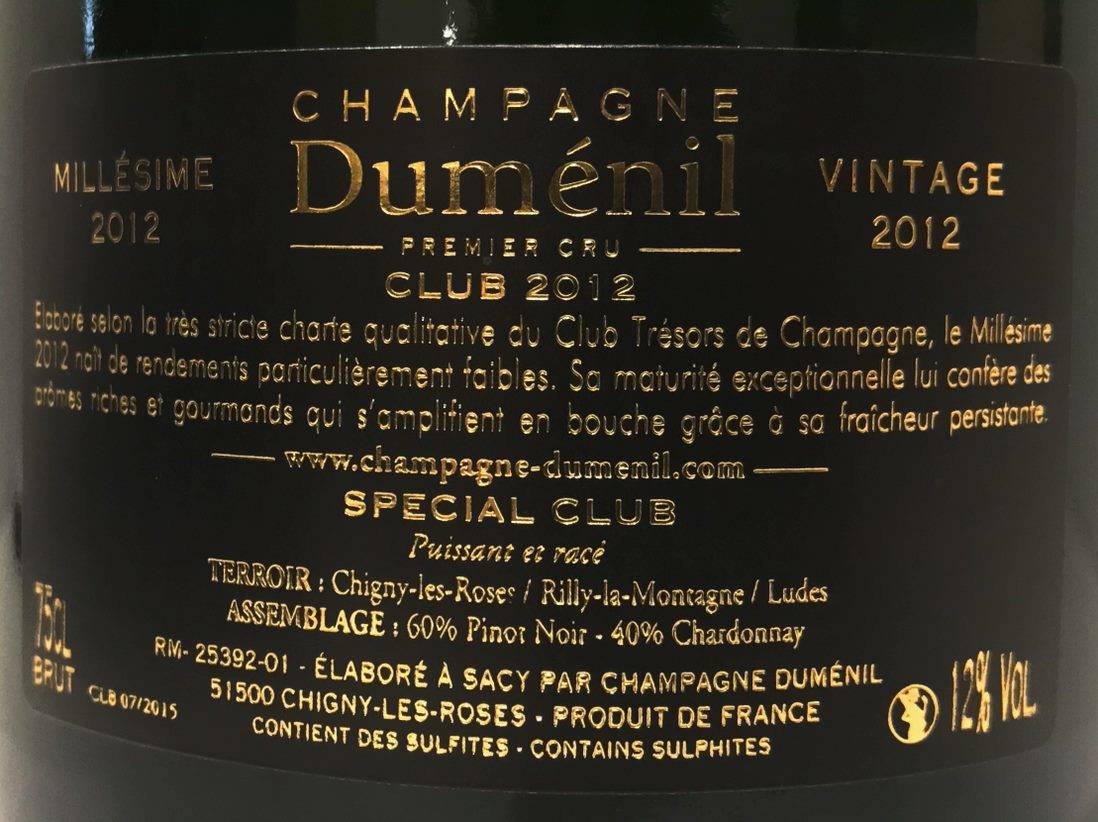 Etiketa Champagne - Special club Millesimé