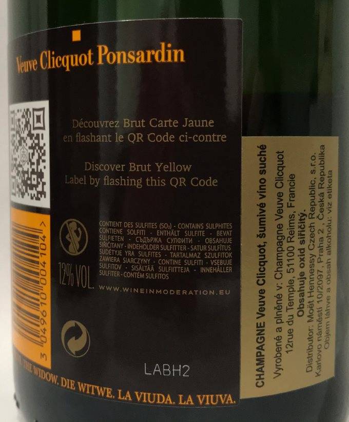 Etiketa Champagne - Veuve Clicquot