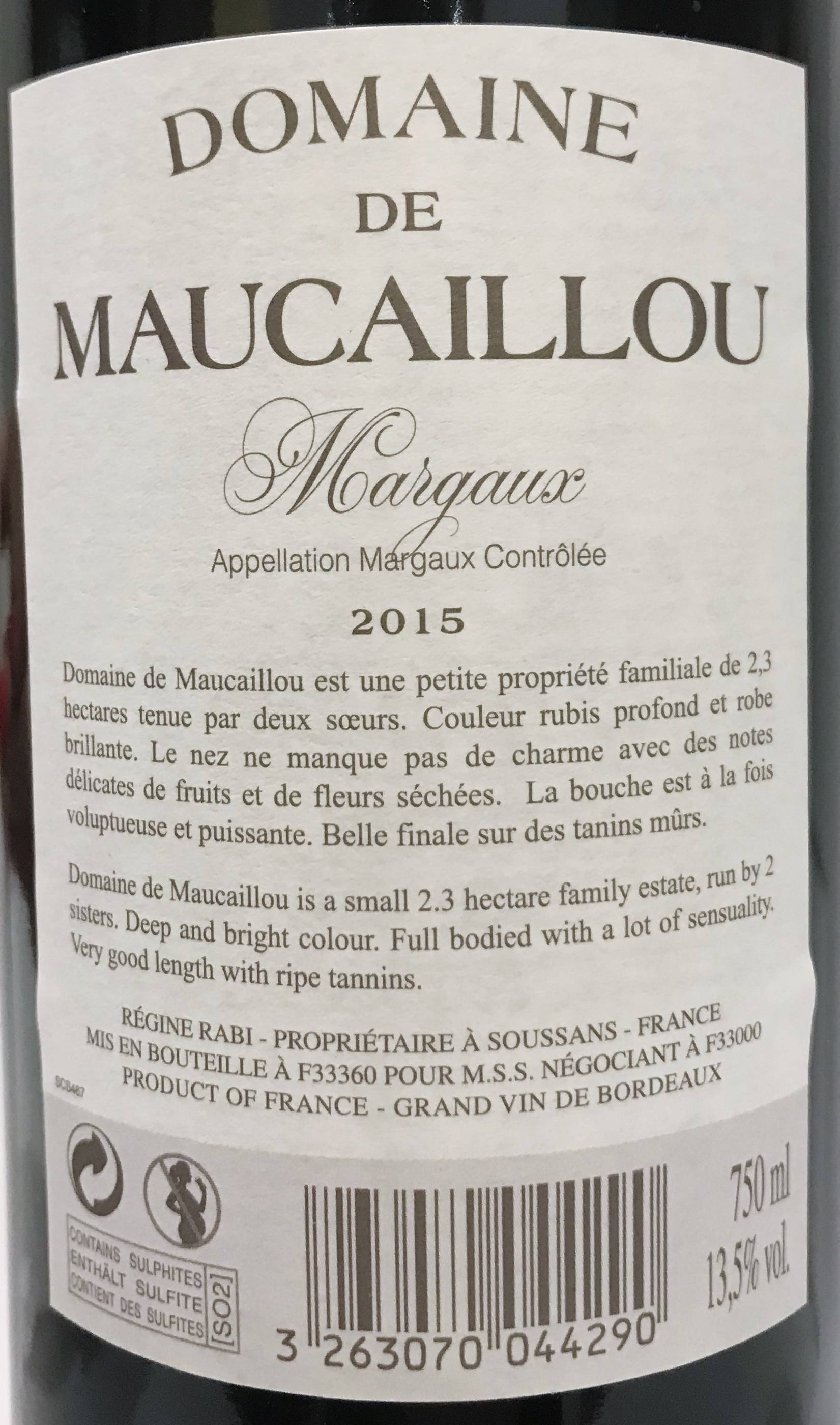 Etiketa Domaine de Maucaillou AOC