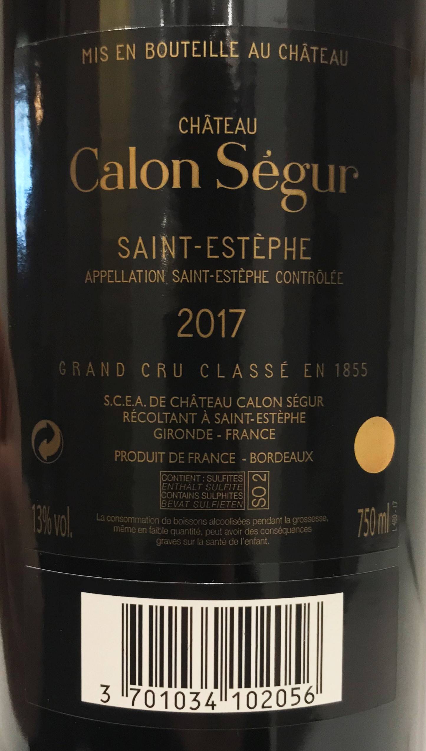 Etiketa Château Calon Ségur