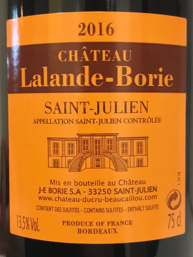 Etiketa Château Lalande Borie
